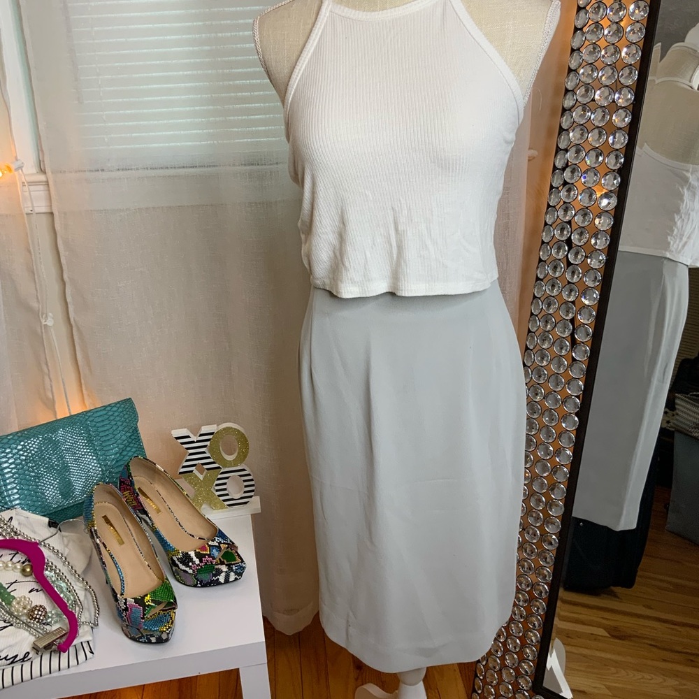Grey Pencil Skirt